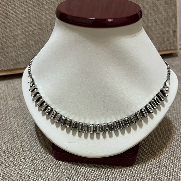 Fossil Silver Tone Rhinestone Necklace - Picture 2 of 7